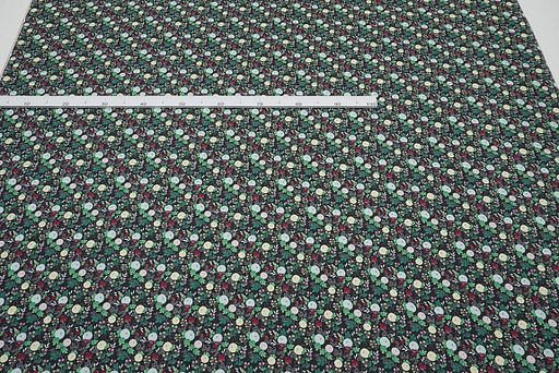 Плательная вискоза Digital Цветочные фонарики цв.черный, ш.1.5м, вискоза-100%, 175гр/м.кв - Купава фото 3