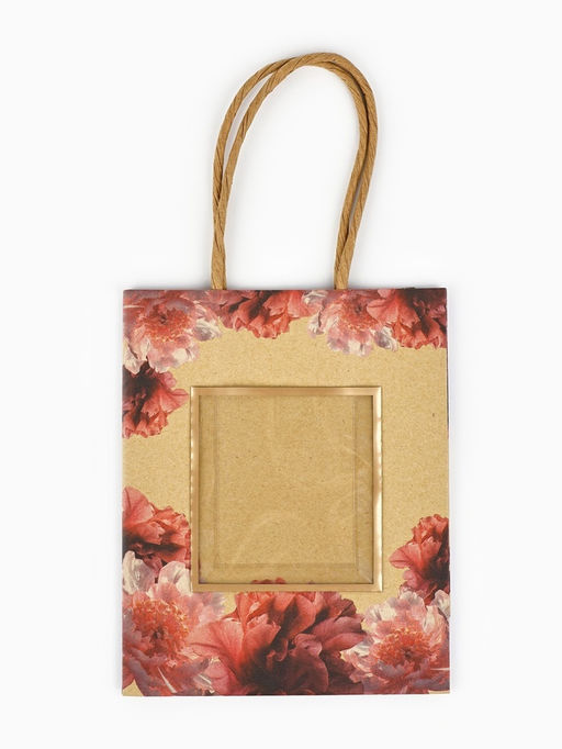 Цена за 3 шт. Пакет крафтовый Цветы S 12?5.5?15 см