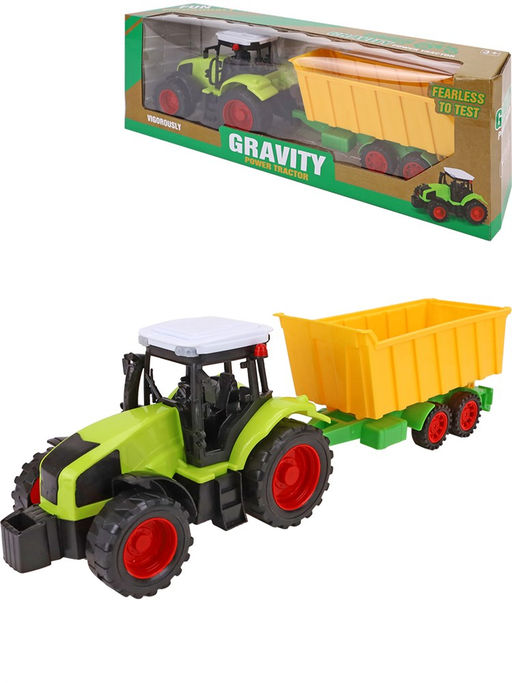 Трактор инерц. 42*14см с желтым прицепом (2094875) в коробке