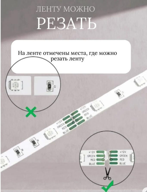 Умная светодиодная лента 5 метров с пультом RGB LED