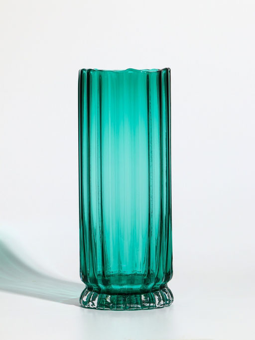 Ваза «Верена», 25.5×10 см, стекло, зелёная