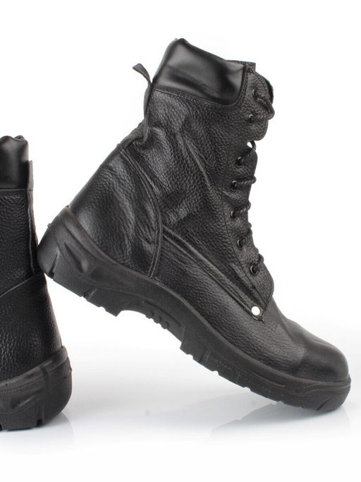 05-9011 BLACK Ботинки зимние мужские (натуральная кожа, искусственный мех)