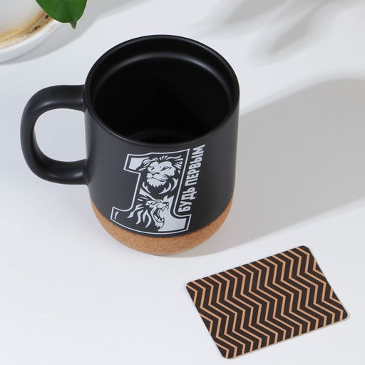 Кружка керамическая с пробковым дном Будь первым, 400 мл