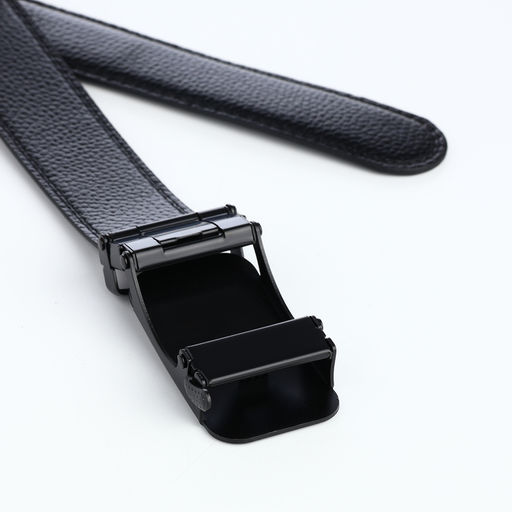 Ремень мужской, 120×3.5 см, пряжка автомат, кожа под флотер, чёрный