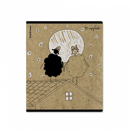 Цена за 5 шт. Тетрадь общая ученическая ErichKrause Овечки, 48 листов, клетка, крафт-картон_MIX-PACK  фото 7