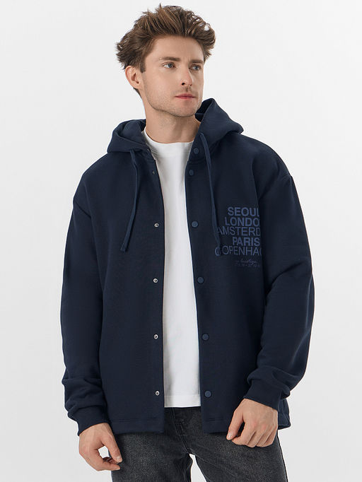 Толстовка мужская синяя из футера с начесом - Mark formelle фото 7