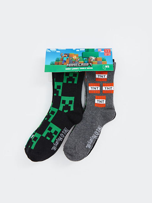 Minecraft Desenli Erkek ?ocuk Soket ?orap 5li