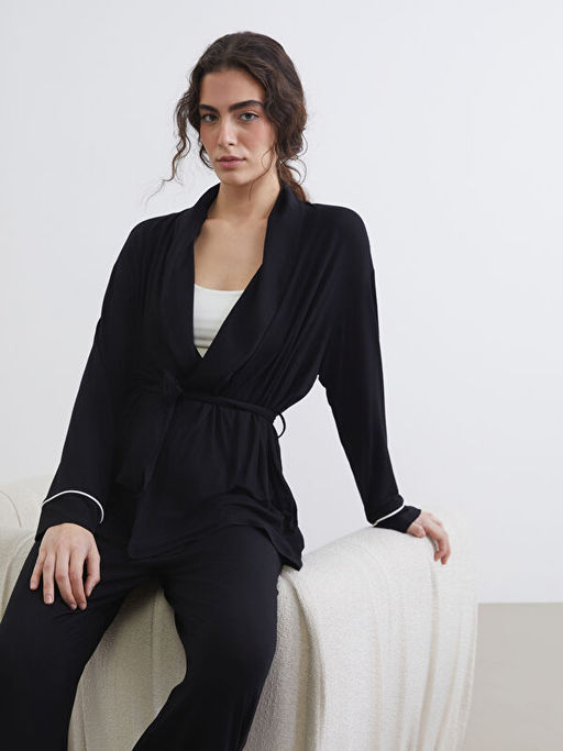 ?al Yaka Ku?akl? Hamile Pijama Tak?m?