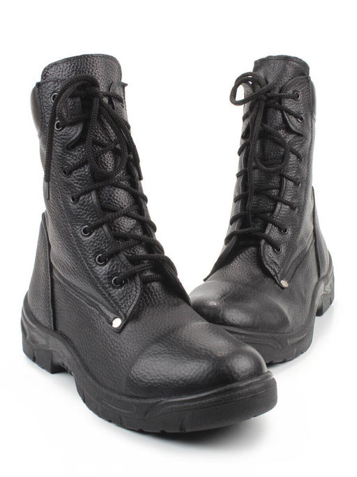 05-9010 BLACK Ботинки зимние мужские (натуральная кожа, искусственная кожа, искусственный мех)