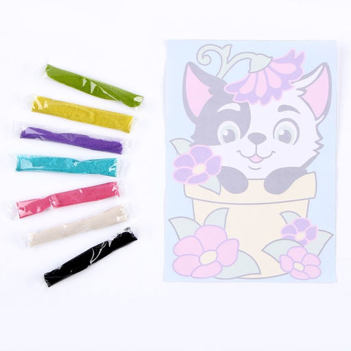 Фреска. Картина из песка «Весёлый котёнок»