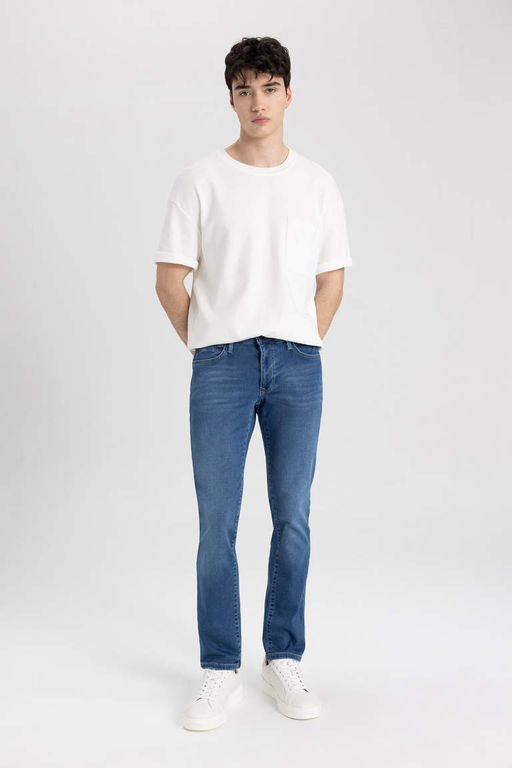 Pedro Slim Fit Джинсовые брюки узкого кроя с нормальной талией и узкими штанинами - Defacto фото 4