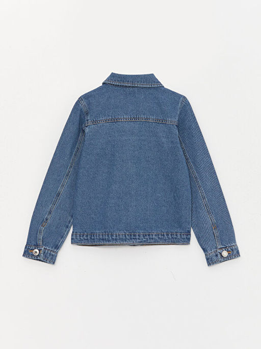 G?mlek Yaka K?z ?ocuk Jean Ceket