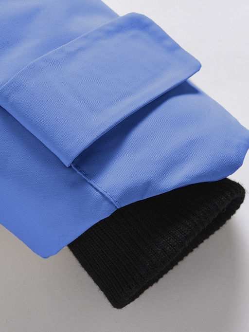 Парка зимняя подростковая для девочки с капюшоном и мехом василькового цвета 9534Vs - Valianly фото 15