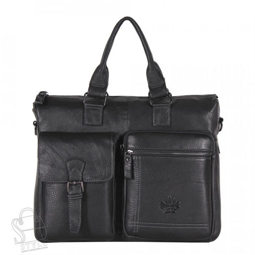 Портфель мужской кожаный 0065Z black Zinimsk - S-style фото 3