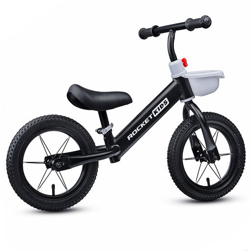 Беговел 12" Rocket, колеса надувные, цвет черный