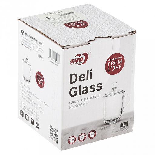 Кружка стеклянная Цветущий чай 360мл, д8,3см, h10,3см, основание д5см, стеклянная крышка, общая h15см, в коробке, Дели Гласс (Deli Glass) (Китай) - Домашняя мода фото 5