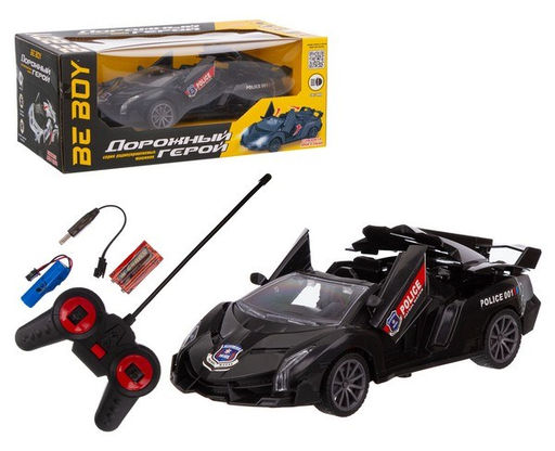 Р/У на аккумул. BeBoy 24см "Полиция" (IT108852) подсветка, откр. двери, складная крыша