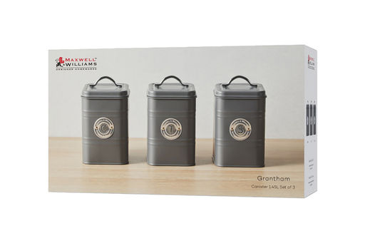 Набор банок для сыпучих продуктов Grandham, тёмно-серые, 1,45 л, 3 шт - Maxwell & Williams фото 6