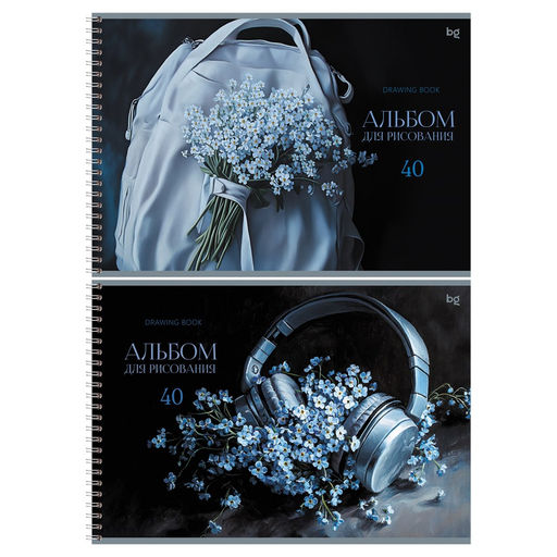 Альбом для рисования BG А4 40л. на спирали "Нежный букет" (АР4гр40 08645) обложка картон