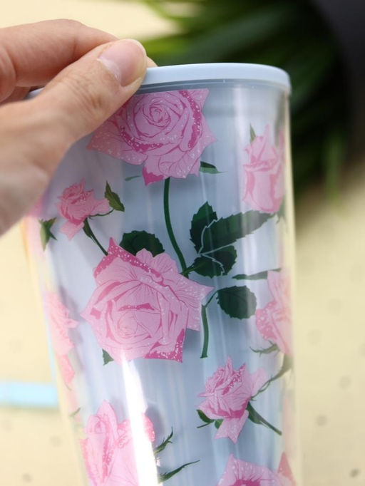 Тамблер iLikeGift "Spicy roses", blue (450 мл)