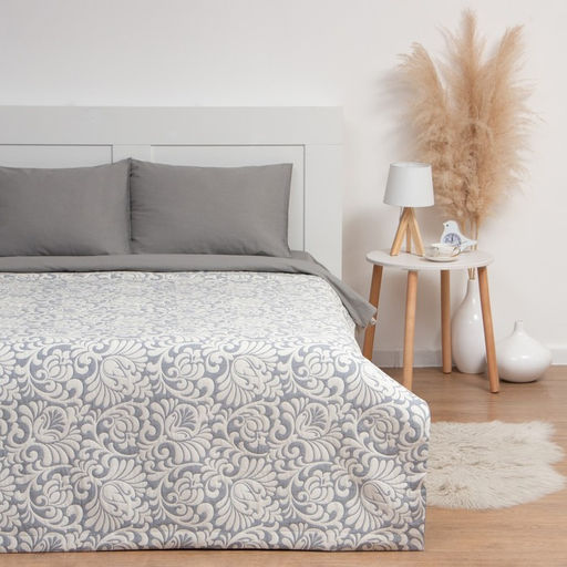 Покрывало хлопковое Этель Узоры 220х2405 см, цвет серый, 100%хлопок, 300гр/м2  фото 2