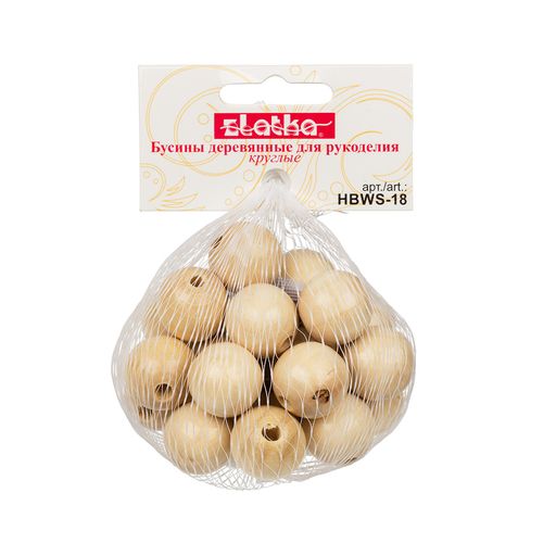 Бусина Zlatka дерево HBWS-18 18 мм 10 х 25 шт 1 шт св. дерево