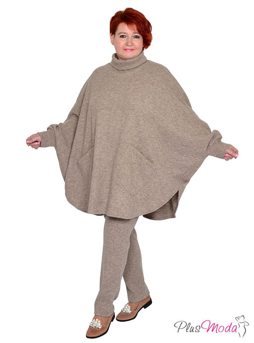 Джемпер-пончо Модель №1522 размеры 44-84 - Plusmoda фото 7
