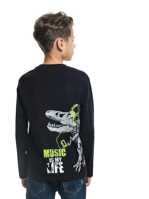 Лонгслив для мальчика UD 7732 черный/салатовый - Mini maxi фото 2