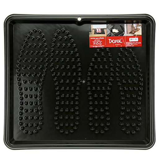 Поддон-лоток для обуви пластмассовый 43х39х3,5см, черный (Россия) - Домашняя мода фото 2