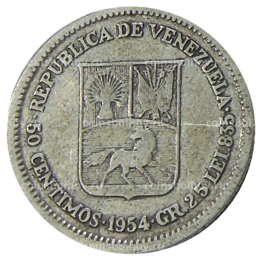 50 сентимо 1954 года Венесуэла