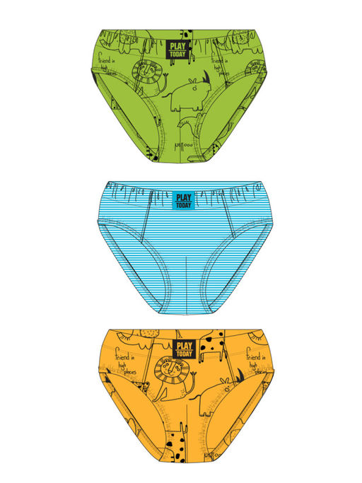 Трусы-брифы PlayToday Safari для мальчика набор 3 шт хлопок с эластаном зеленый  фото 2