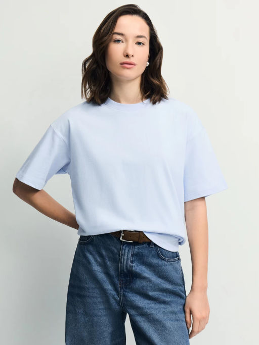 Базовая футболка оверсайз из хлопка / Zarina  фото 6