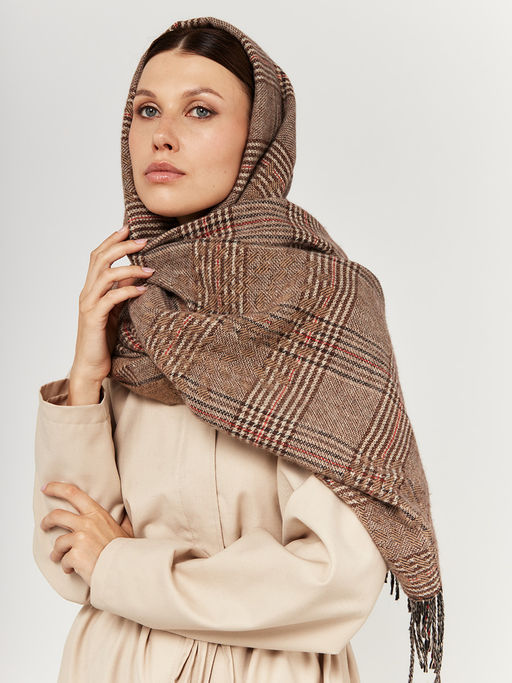 в составе ШЕРСТЬ и КАШЕМИР Большой, мягкий, теплый однотонный двусторонний палантин. - Tantino фото 4