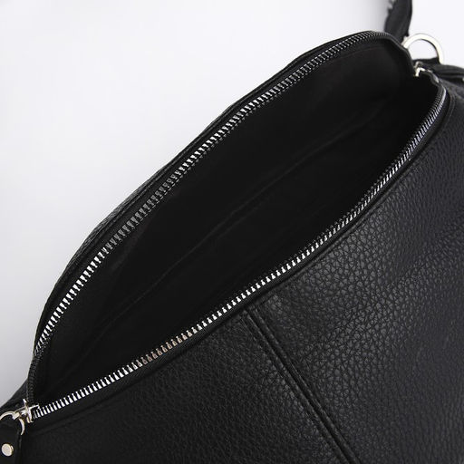 Сумка женская кросс-боди на молнии, 34×11×17 см, чёрная