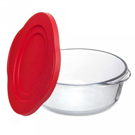 "Боркам (Borcam)" Форма стеклянная жаропрочная 1,45л, пластмассовая крышка, цветная коробка, Pasabahce (Турция)