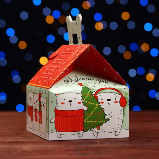 Цена за 5 шт. Подарочная коробка Мишкин дом, 13,3 х 11,6 х 12,6 см - Simaland фото 4