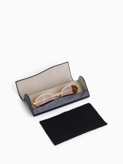 Футляр для очков на магните, однотонный, размер 16×6.5×3 см, чёрный