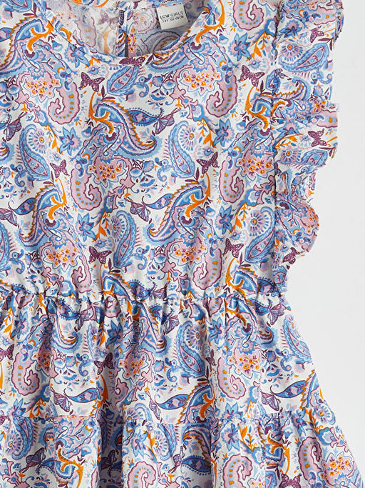 F?rf?rl? ?i?ek Desenli K?z ?ocuk Elbise