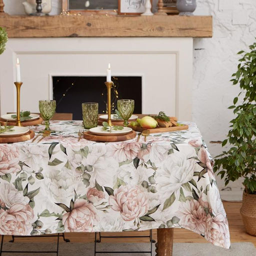 Скатерть Этель «Пионы» 149×180 см, 100% хлопок, саржа 190 г/м²