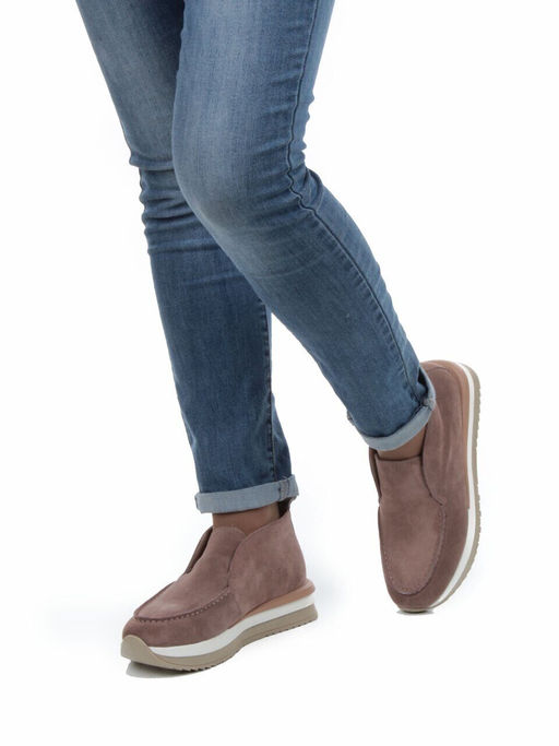 01-5576-5 BROWN Ботинки демисезонные женские (натуральная замша, байка) - No name фото 4