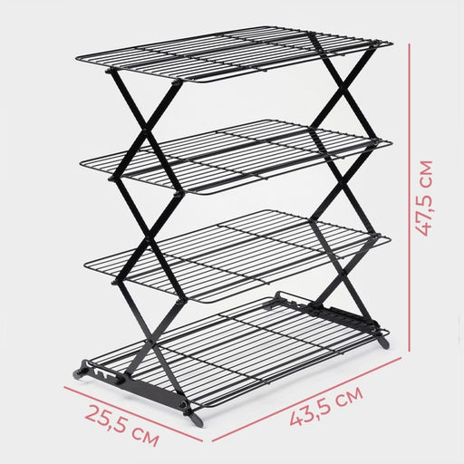 Решётка для глазирования и остывания кондитерских изделий KONFINETTA, 4 яруса, 43.5?25.5?8 см, чёрная  фото 3
