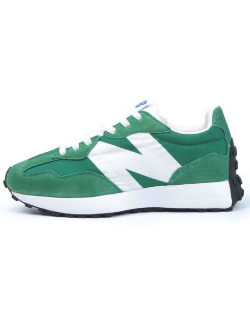 03-A327-11 GREEN Кроссовки мужские (натуральная замша, текстиль)