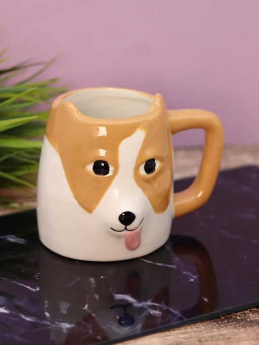 Кружка керамическая Dog with ears, brown (500 мл)