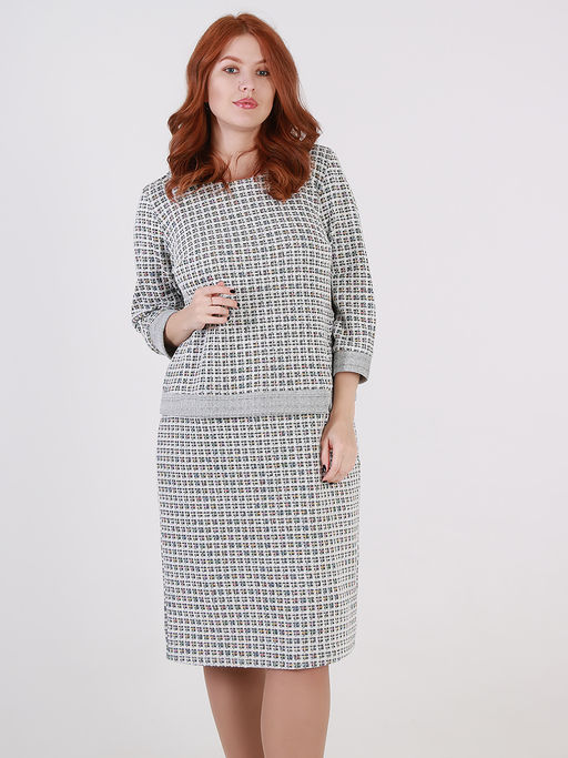 Серое базовое платье для работы