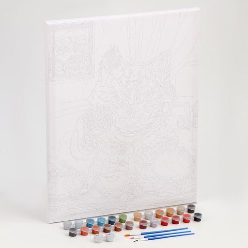 Картина по номерам на холсте с подрамником «Кот за завтраком», 40×50 см