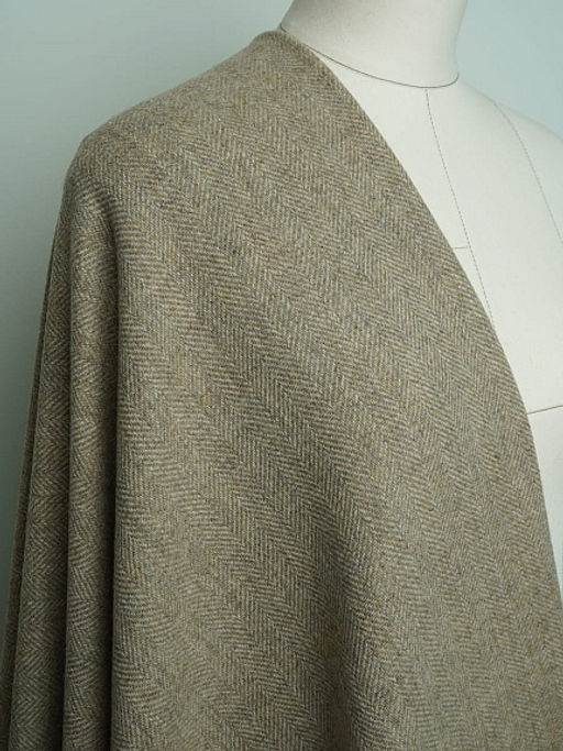 Шерсть пальтово-костюмная Твид Елочка цв.песочный, ш.1.5м, шерсть-60%, п/э-40%, 310гр/м.кв - Купава фото 5