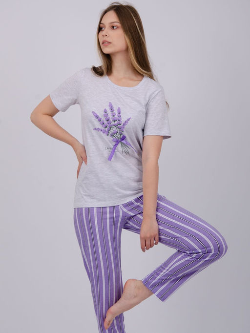 Пижама "Лаванда 2" брюки, трикотаж