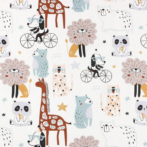 Цена за 150 шт. Ткань Сатин «Зоопарк», ш.160 см, 100% хлопок, 160 г/м²