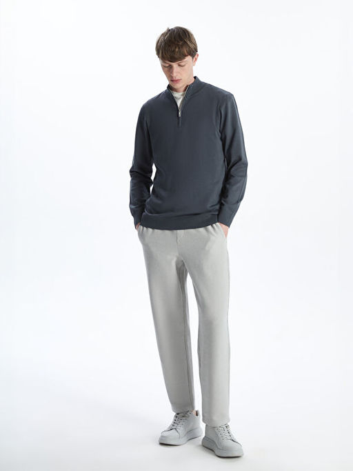 Dik Yaka Uzun Kollu Erkek Triko Kazak