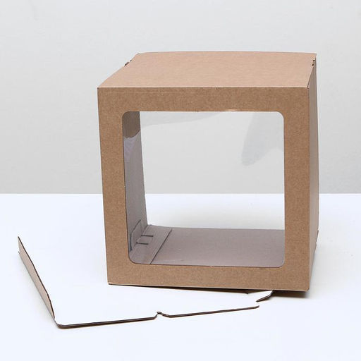 Цена за 5 шт. Кондитерская упаковка с окном, крафт, 25 х 25 х 24 см - UPAK LAND фото 3